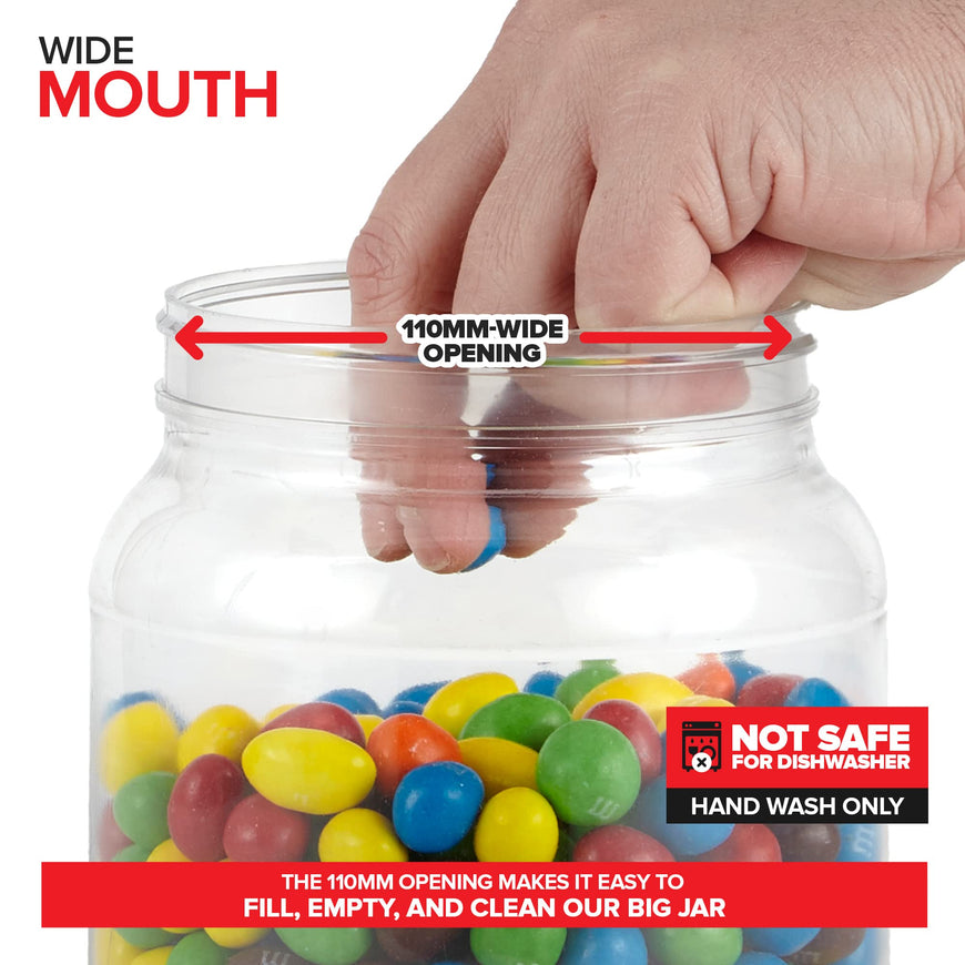 Half-Gallon Clear Plastic Jars (48 Pack) - white lids