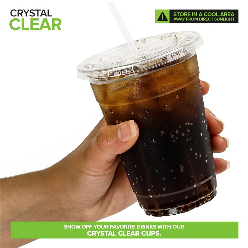 Stock Your Home 16 oz Clear Cold Cups with Lids and Straws 400 Pack Plastic Party Cups