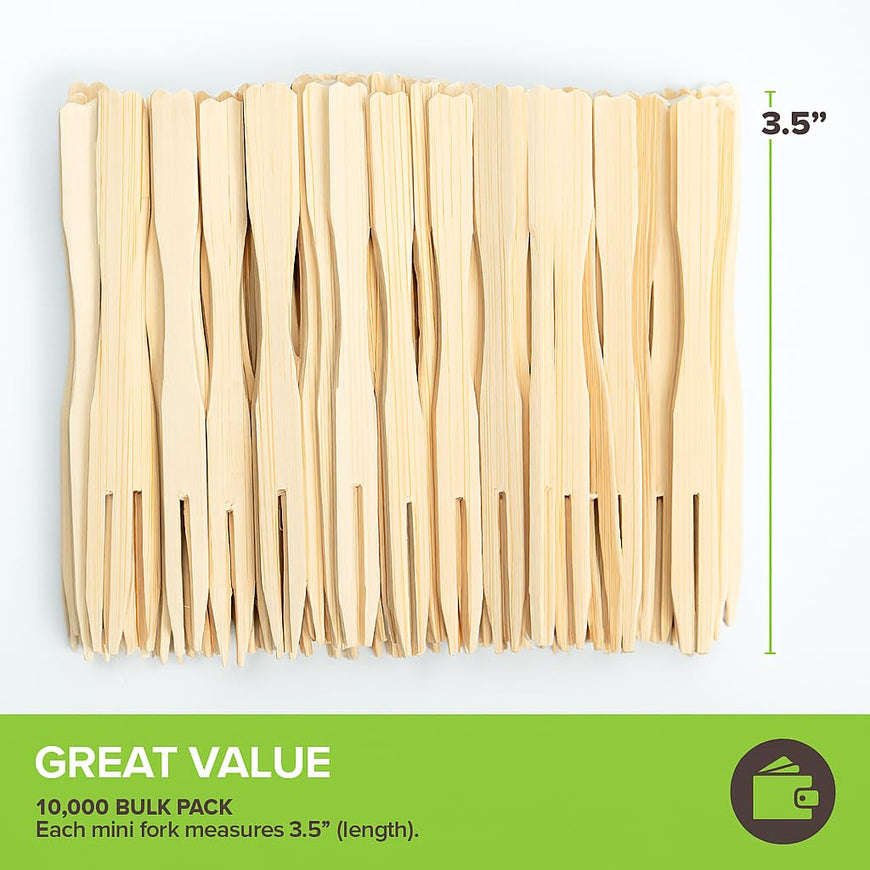 Compostable Appetizer Forks 3.5 inch (10,000 Pack)
