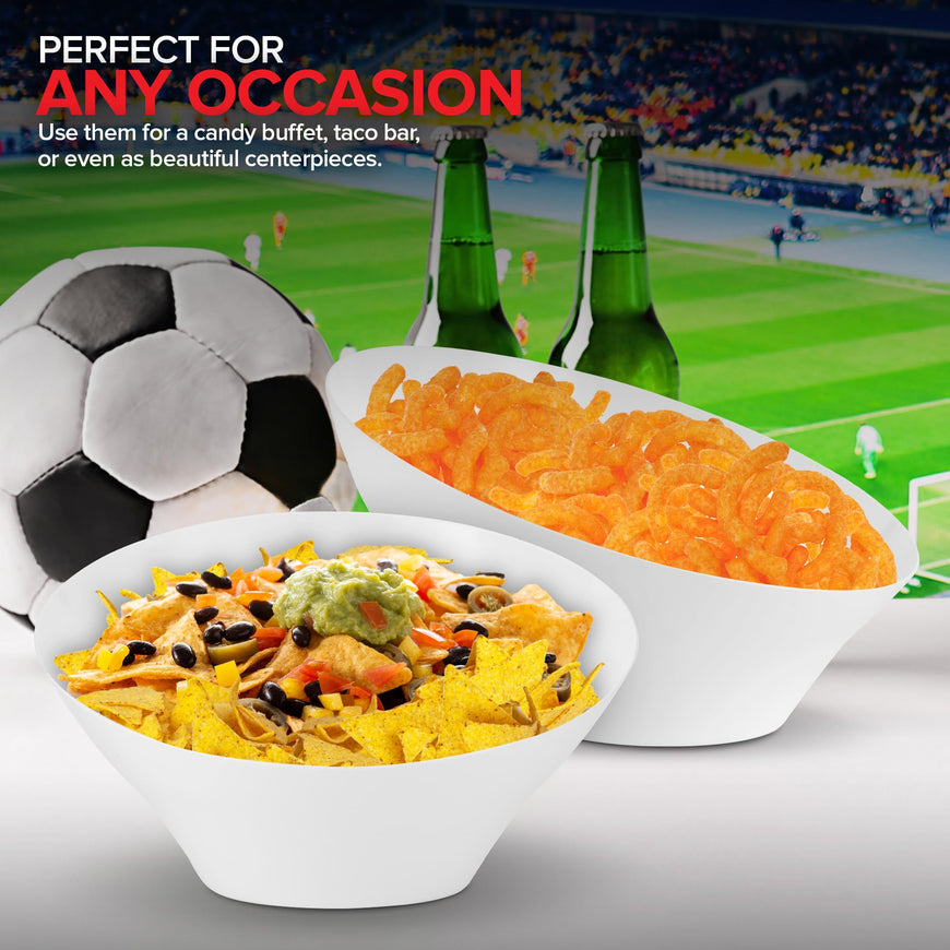 White Angled Bowls - Large (48 Pack)
