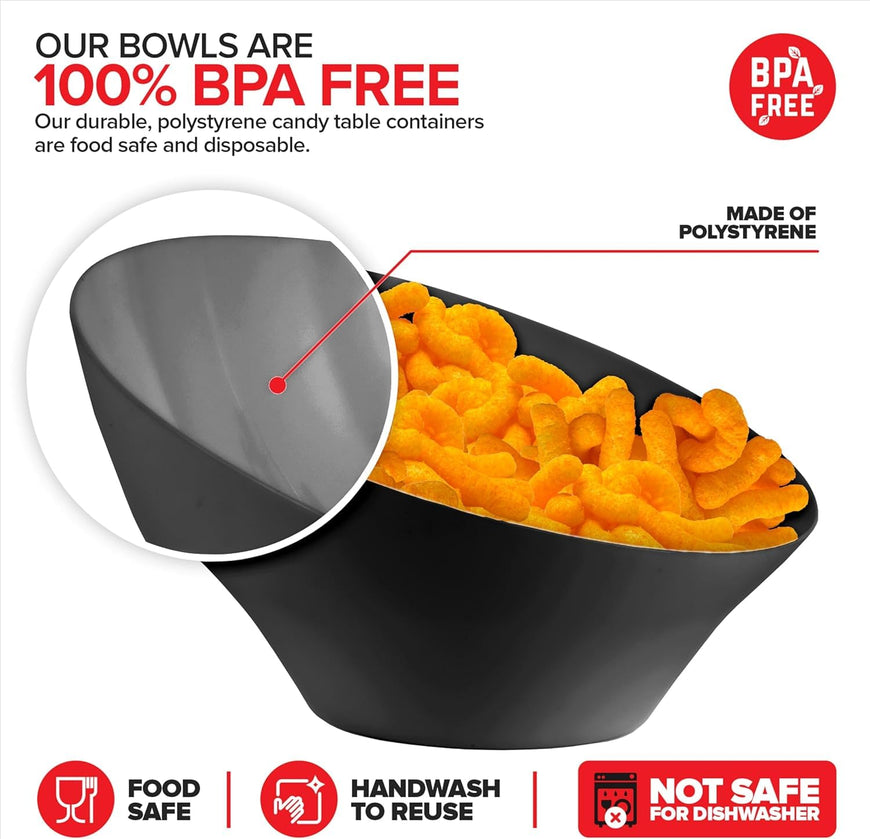 Black Angled Bowls - Medium (96 Pack)