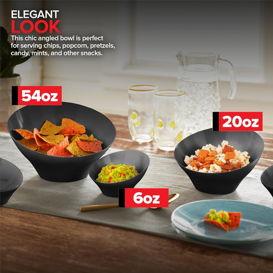 Black Angled Bowls - Medium (96 Pack)