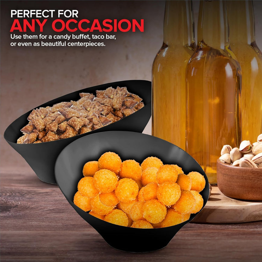 Black Angled Bowls - Medium (96 Pack)