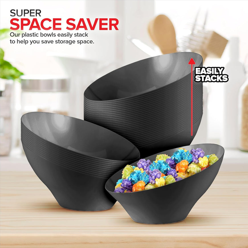 Black Angled Bowls - Medium (96 Pack)