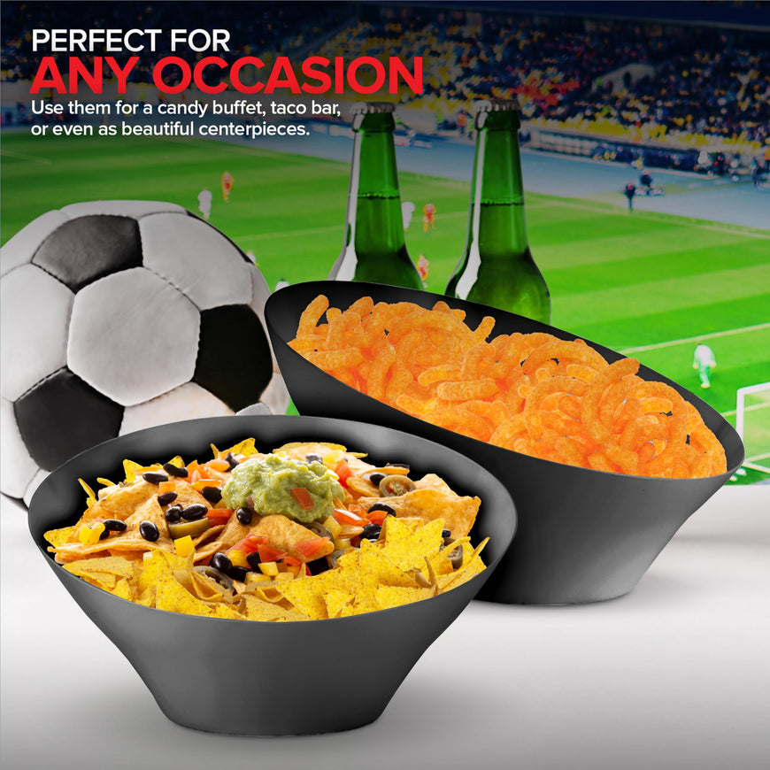 Black Angled Bowls - Large (48 Pack)
