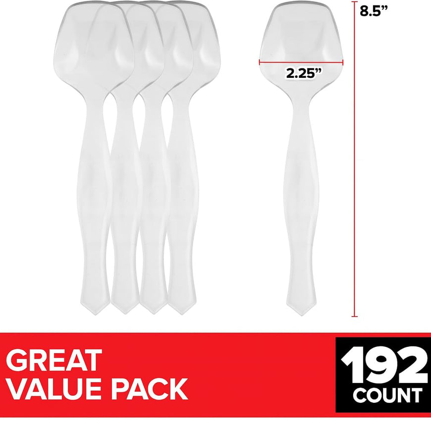 Clear Disposable Serving Spoons (192 Pack)