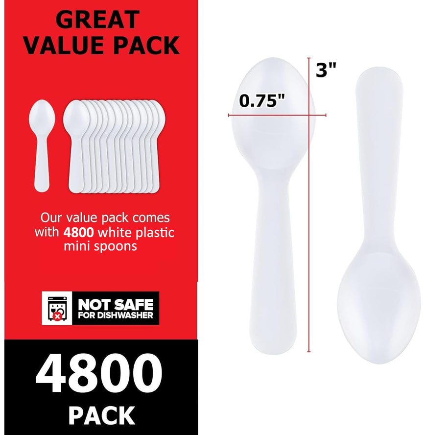 Taster Spoons Plastic Mini Spoons 4800 Pack