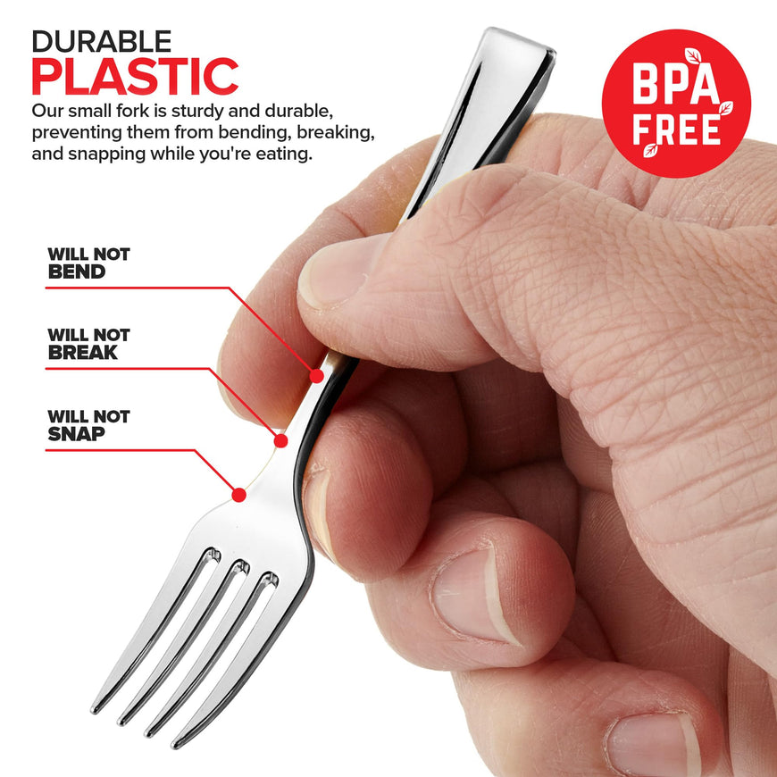 Plastic Mini Silver Forks (4480 Pack)