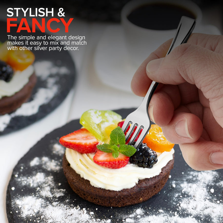 Plastic Mini Silver Forks (4480 Pack)