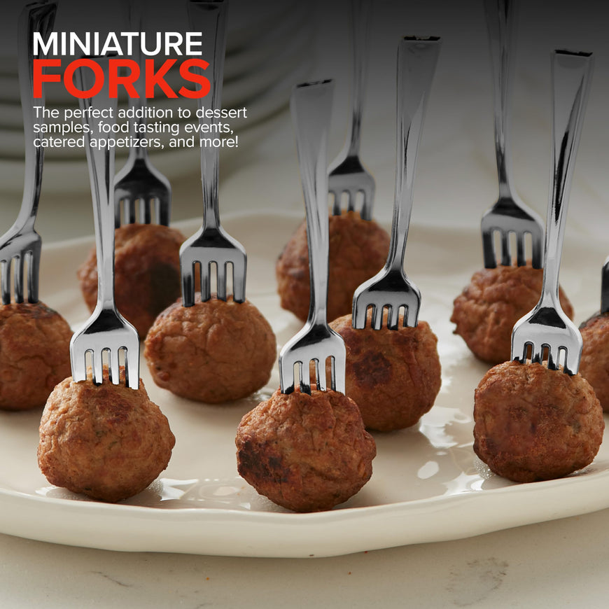 Plastic Mini Silver Forks (4480 Pack)