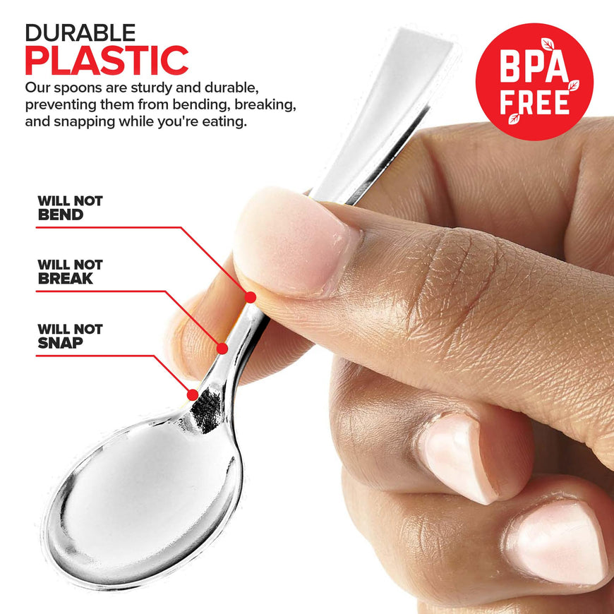 Plastic Mini Silver Spoons (4480 Pack)