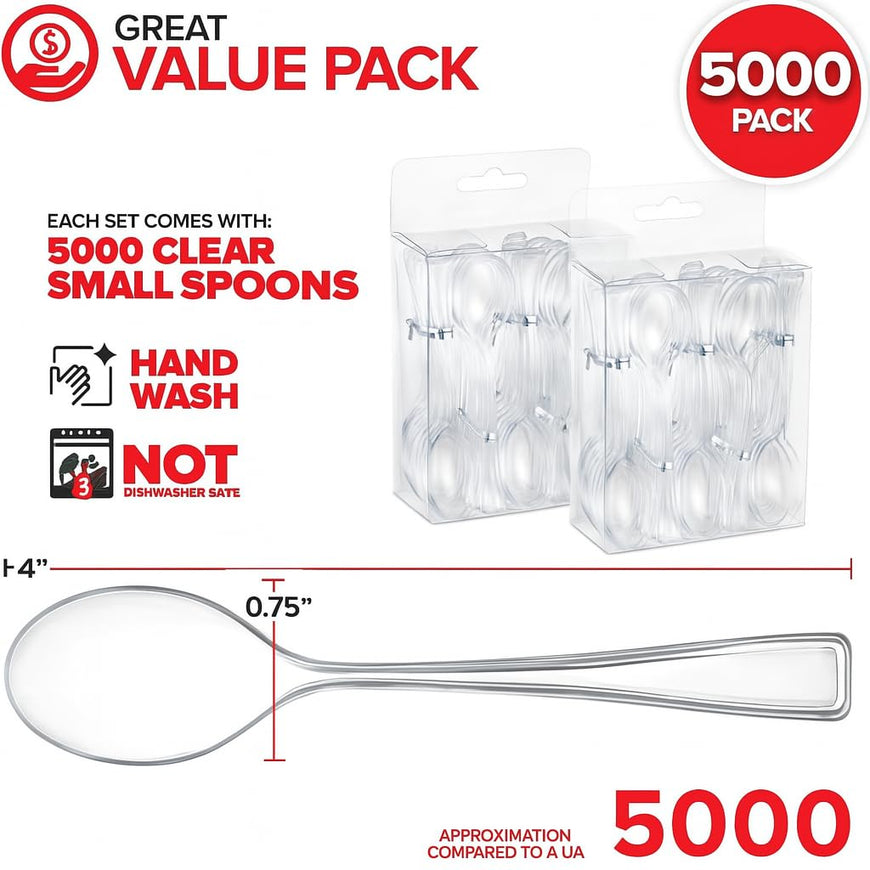 Plastic Mini Clear Spoons (5600 Pack)