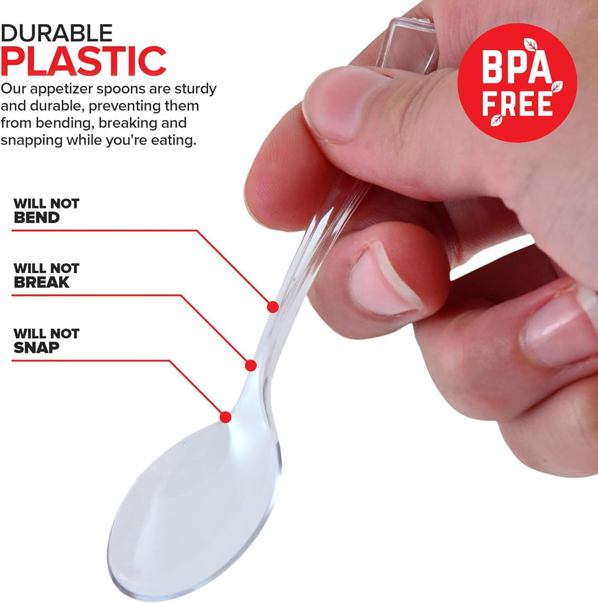 Plastic Mini Clear Spoons (5600 Pack)