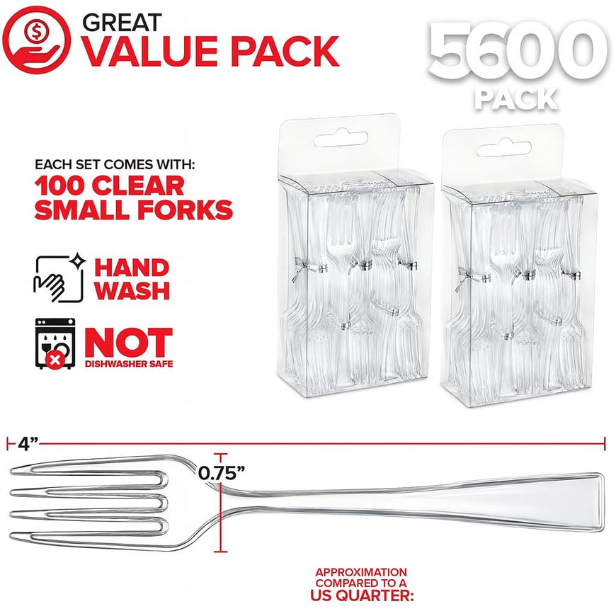 Plastic Mini Clear Forks (5600 Pack)