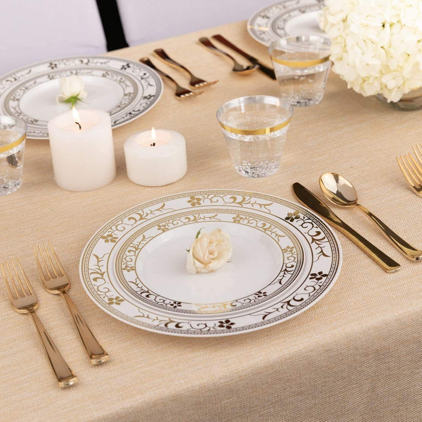 Gold Floral Place Setting (750 Pack)