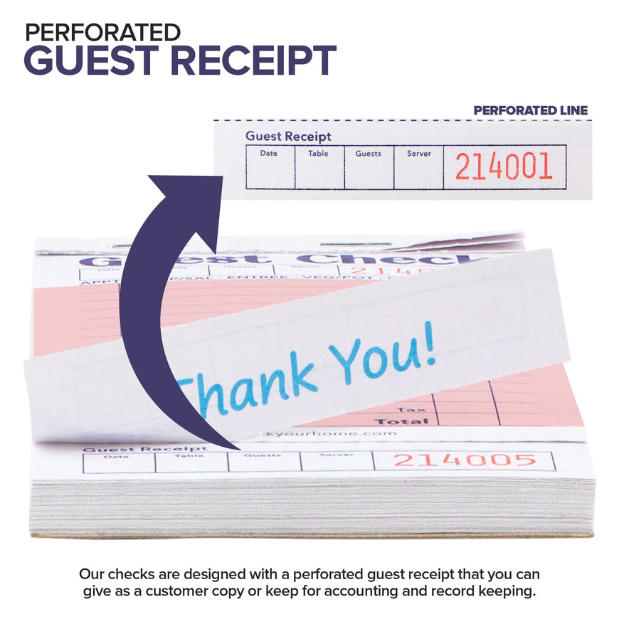 Guest Check Pad - Pink (160 Pack)