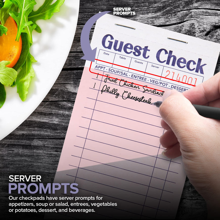 Guest Check Pad - Pink (160 Pack)
