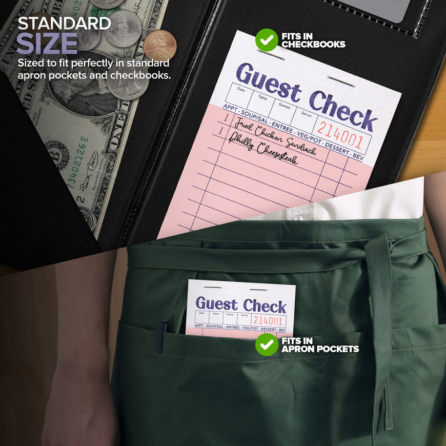 Guest Check Pad - Pink (160 Pack)