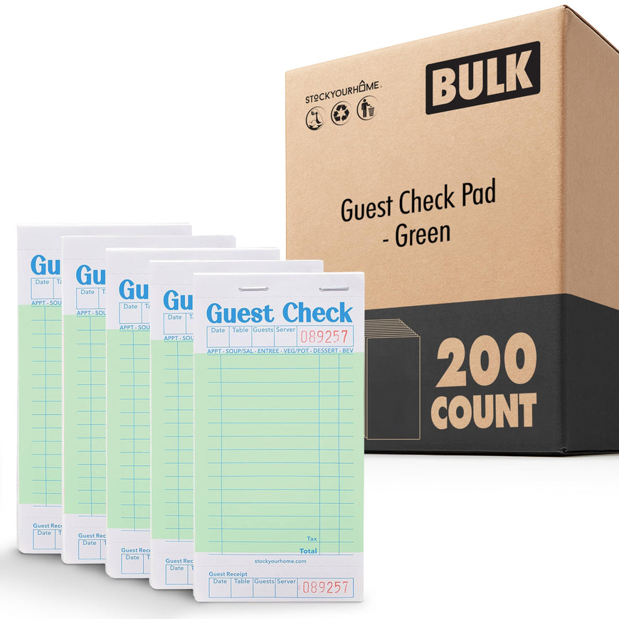 Guest Check Pad - Green (200 Pack)