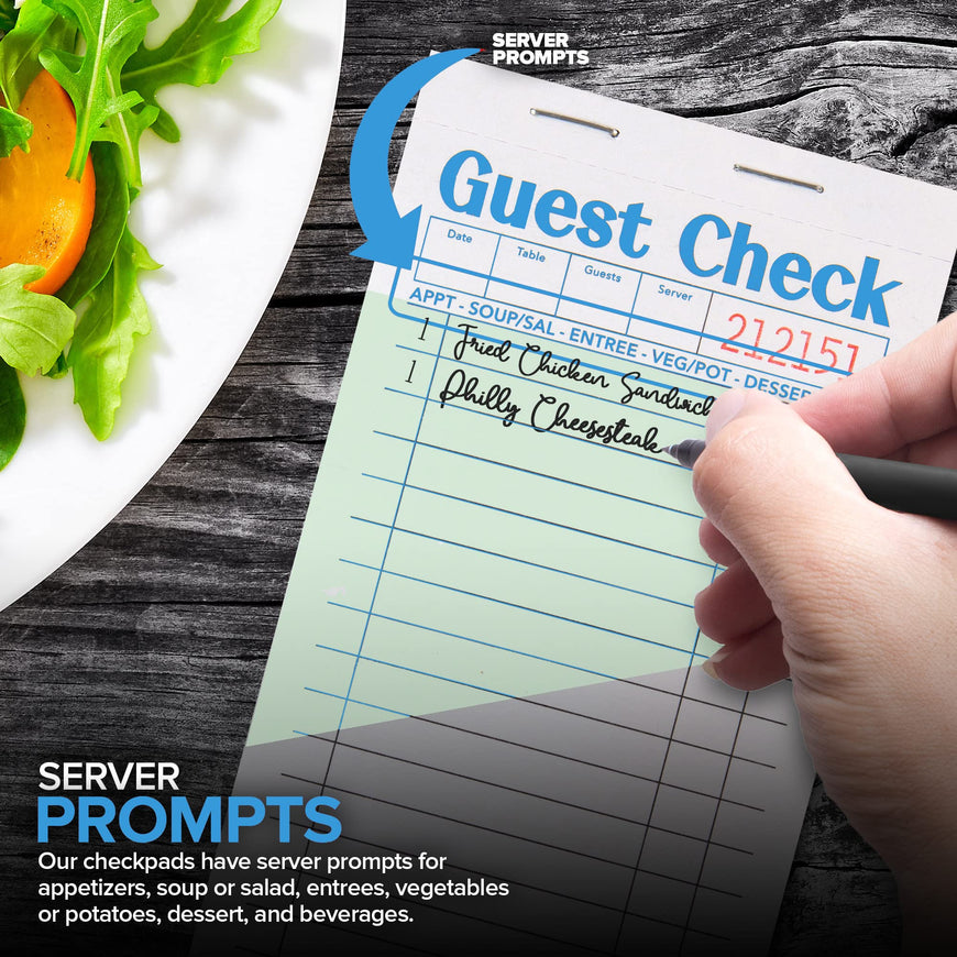 Guest Check Pad - Green (200 Pack)