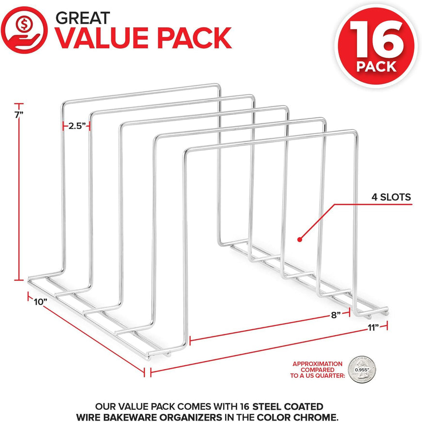 Chrome Steel Bakeware Organizer (16 Pack)