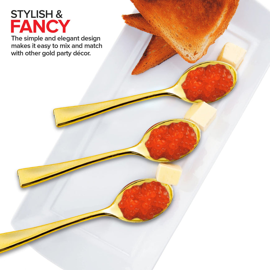 Plastic Mini Gold Spoons (4480 Pack)