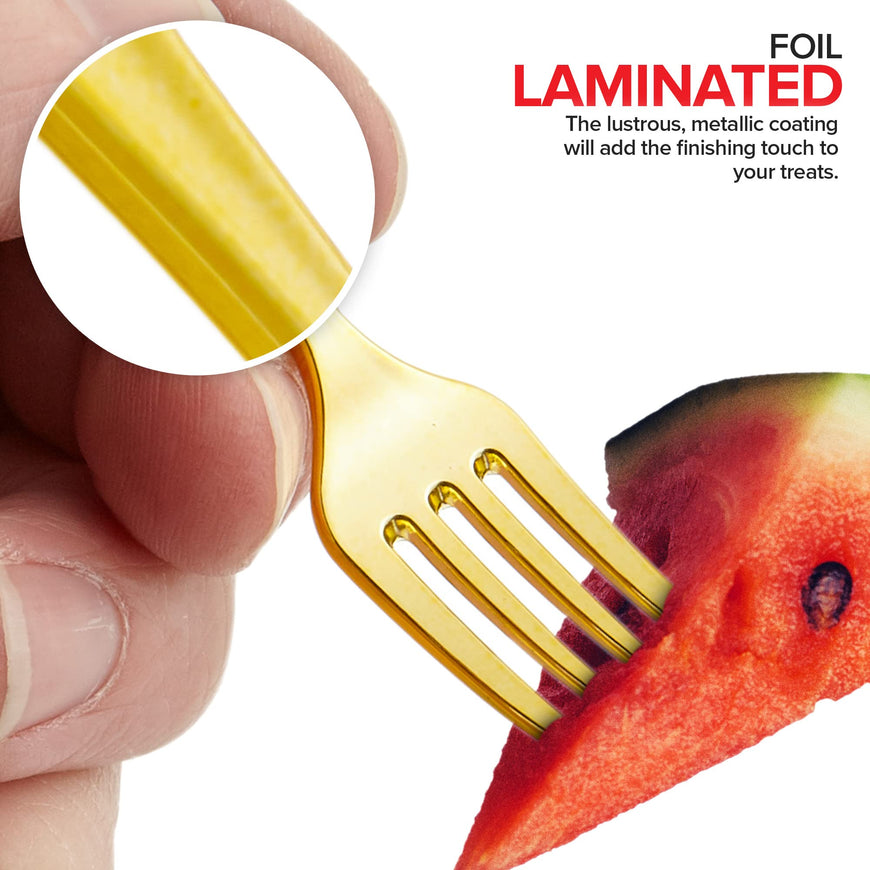 Plastic Mini Gold Forks (4480 Pack)