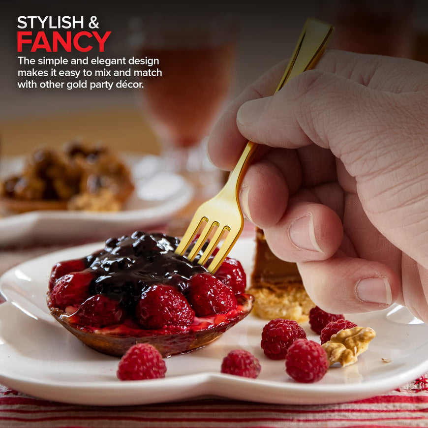 Plastic Mini Gold Forks (4480 Pack)