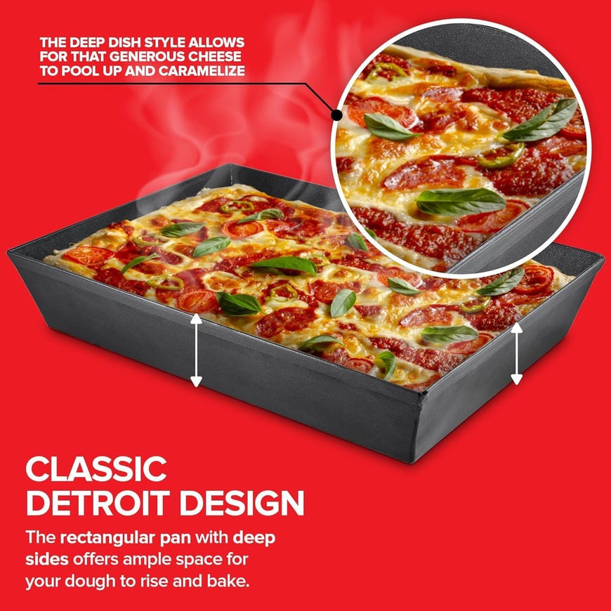 10 by 14 Inch Detroit Style Pizza Pan 16 Pack