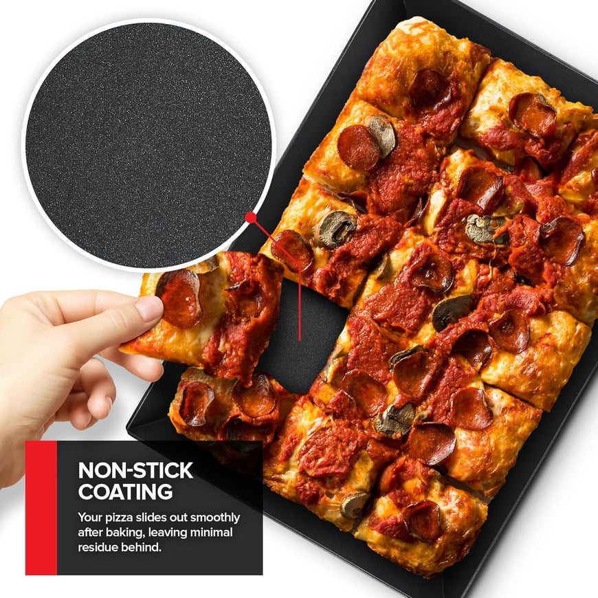 10 by 14 Inch Detroit Style Pizza Pan 16 Pack