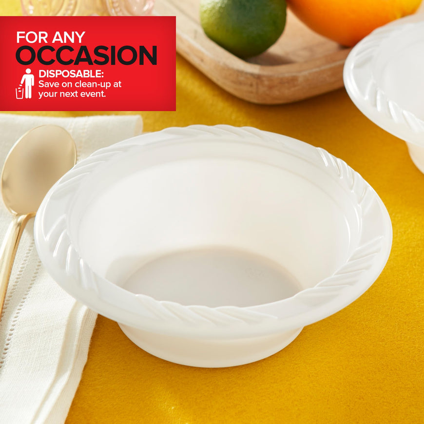 12 oz Disposable White Plastic Bowls (960 Pack)