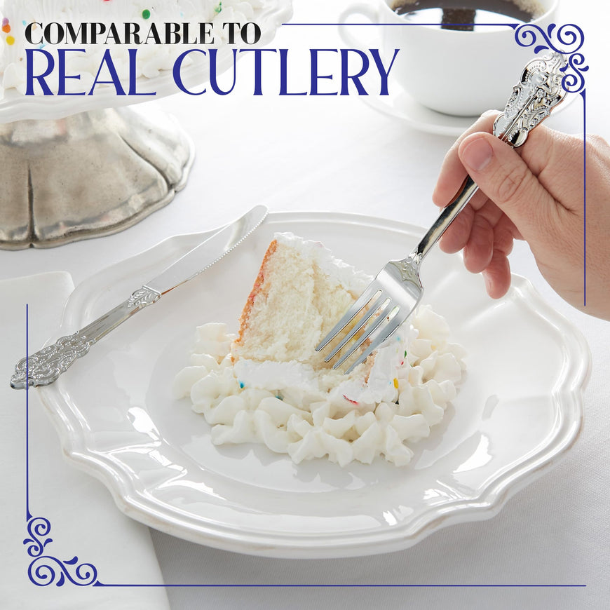 Silver Plastic French Vermeil Flatware (2400 Pack)