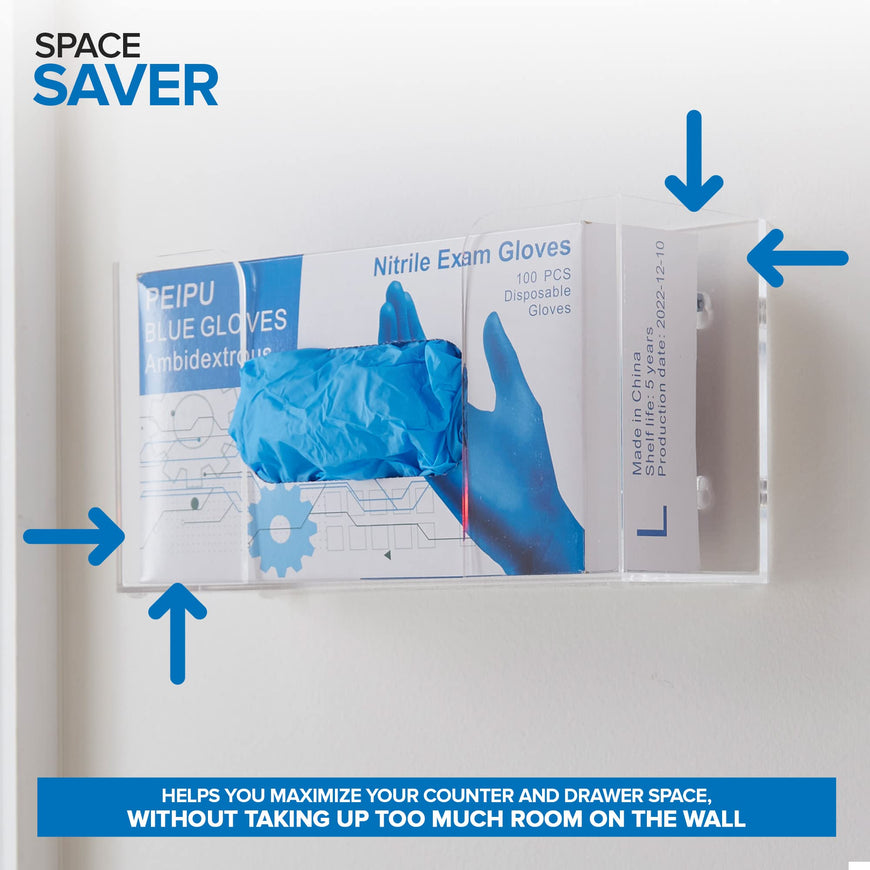 Acrylic Glove Box Dispenser - Single Stack 30 Pack