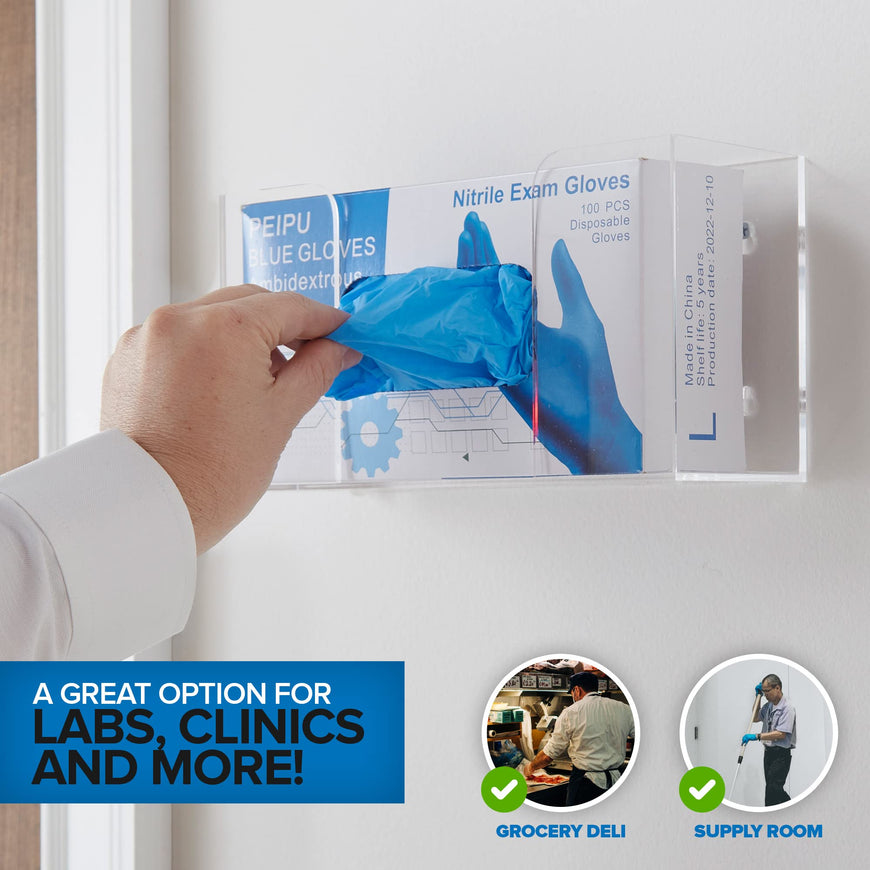 Acrylic Glove Box Dispenser - Single Stack 30 Pack