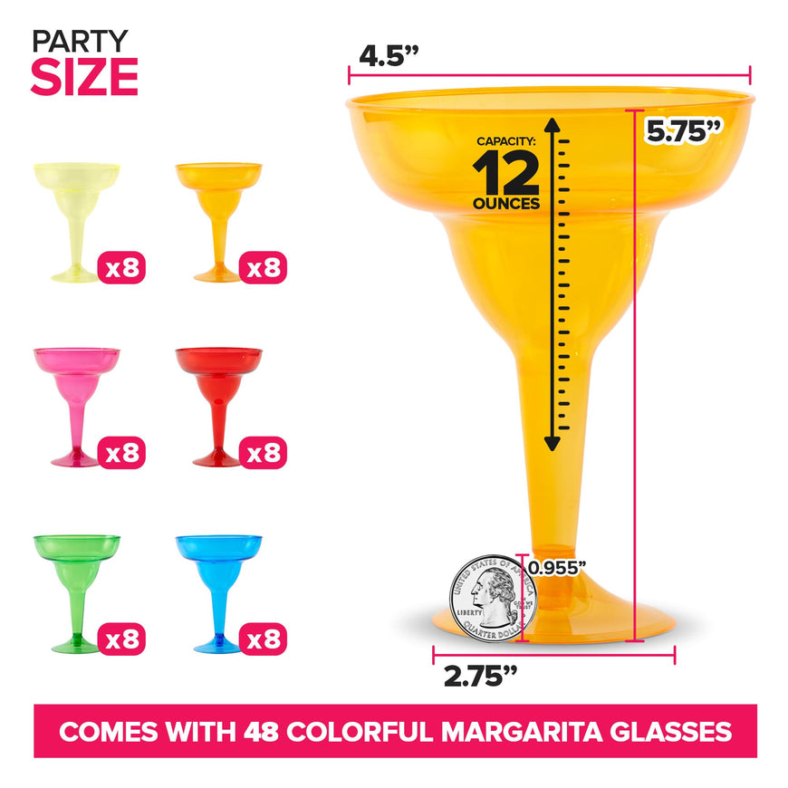 Plastic Margarita Glasses (144 Pack)