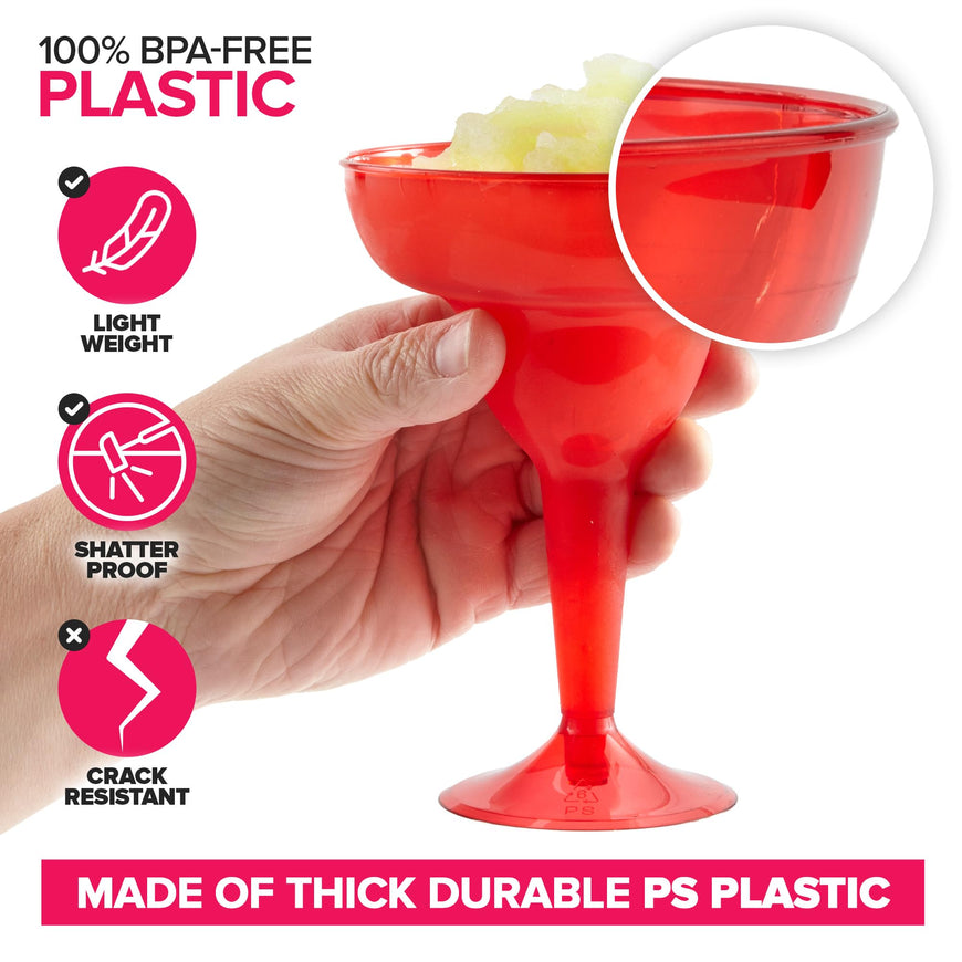 Plastic Margarita Glasses (144 Pack)