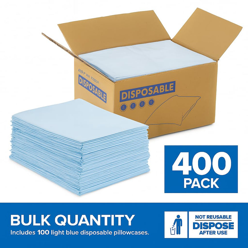 Disposable Pillowcases - Blue - 400 Count