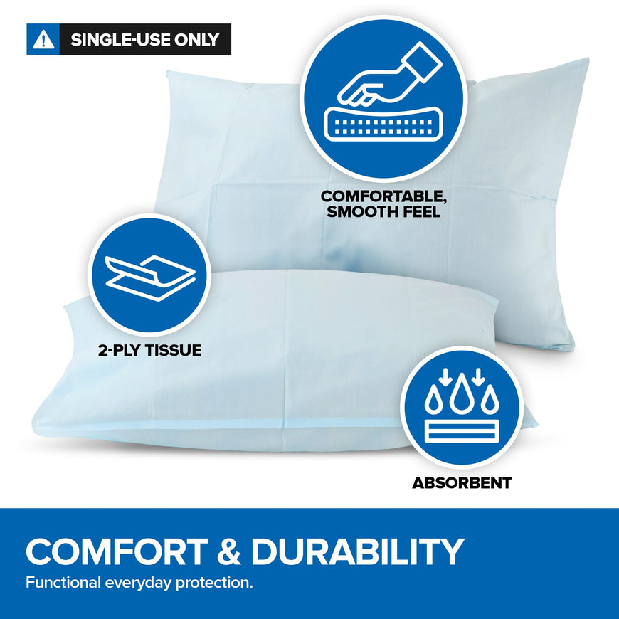 Disposable Pillowcases - Blue - 400 Count