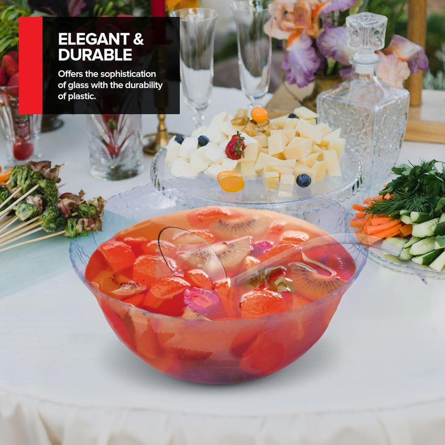 8qt Punch Bowl & Ladle 3 Count