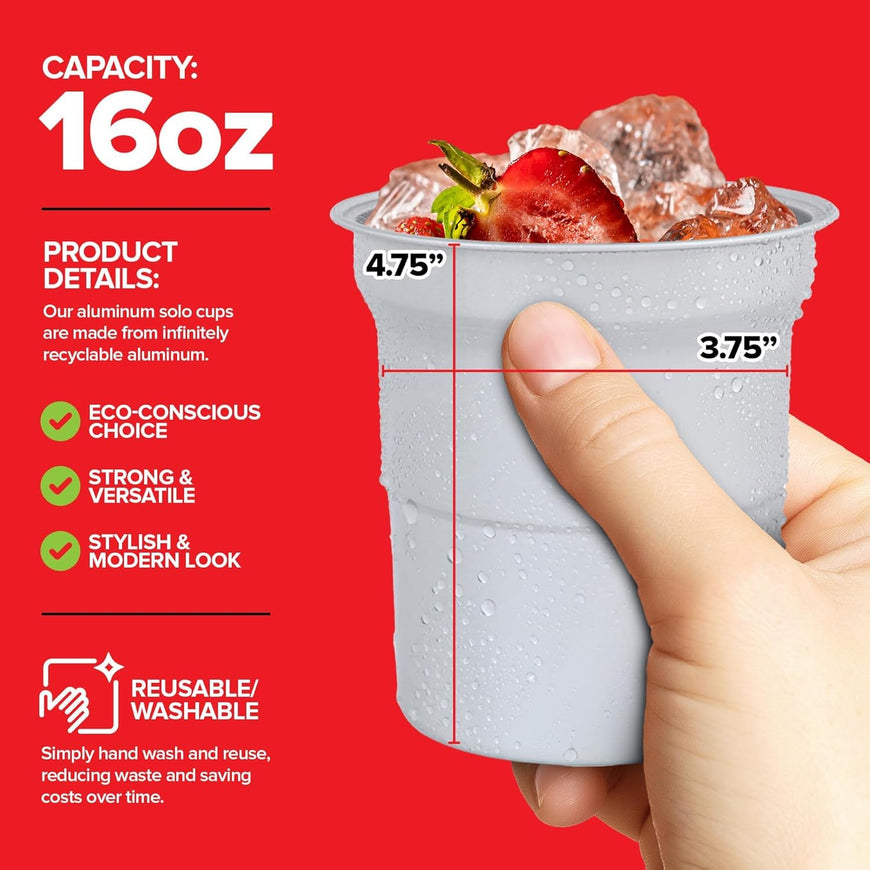 Aluminum Cups 16oz (300 Pack)