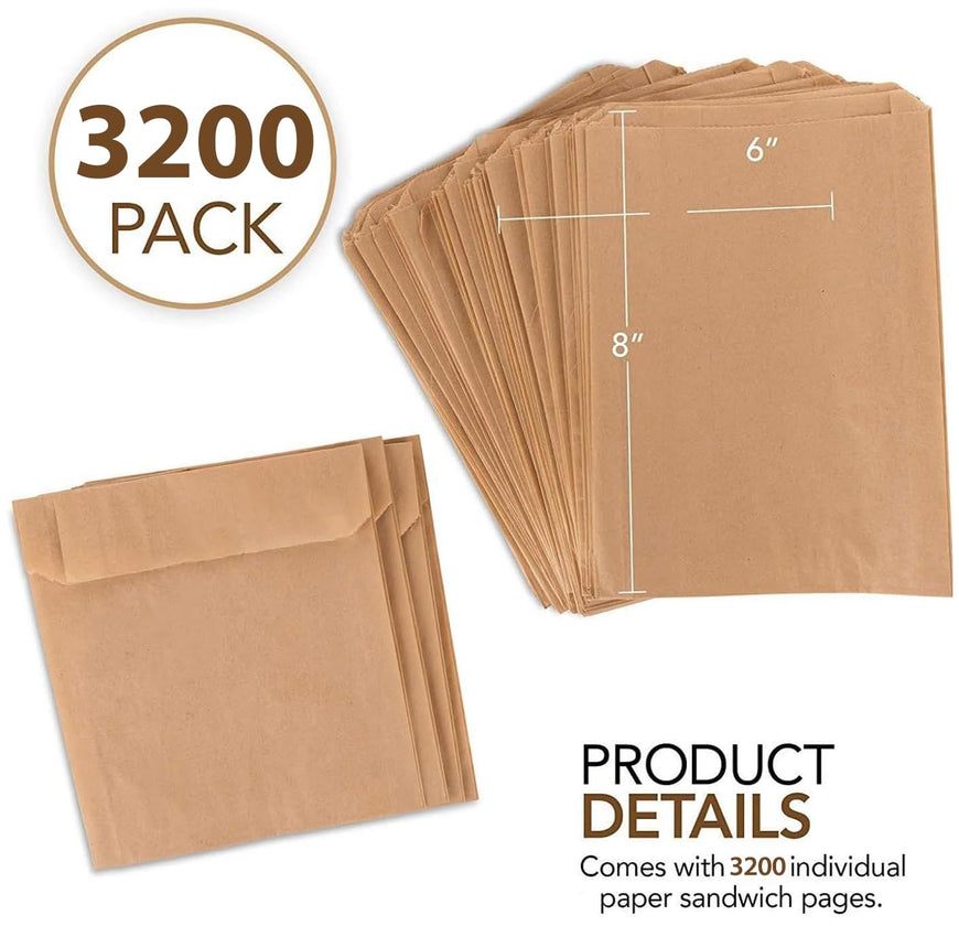 Brown Sandwich Bags (3200 Pack)