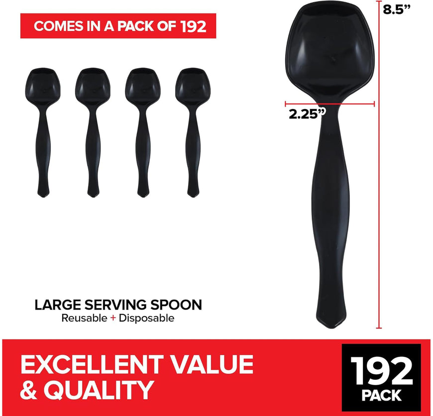 Black Disposable Serving Spoons (192 Pack)