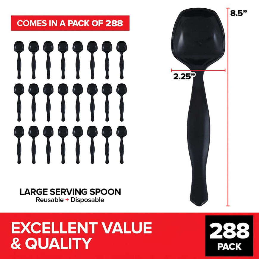 Black Disposable Serving Spoons (288 Pack)