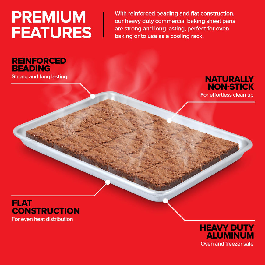 Aluminum Sheet Pans - Quarter Sheet (40 Pack)