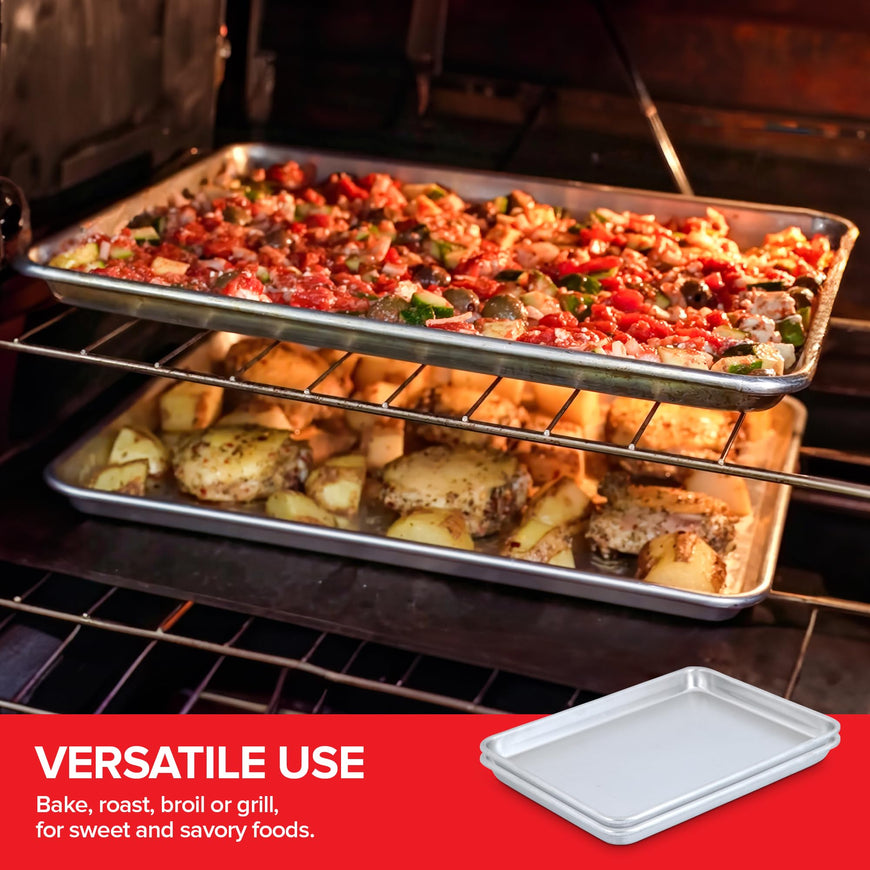 Aluminum Sheet Pans - Quarter Sheet (40 Pack)