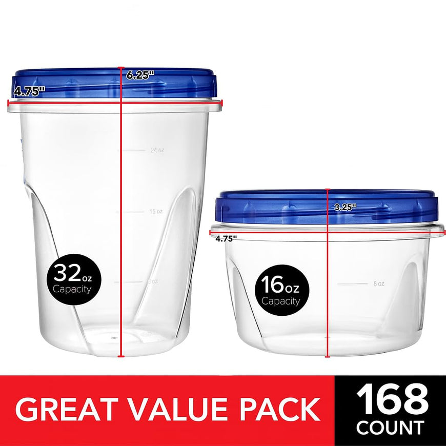 Twist Top Containers - 40x32oz 80x16oz 48x8oz (Combo)