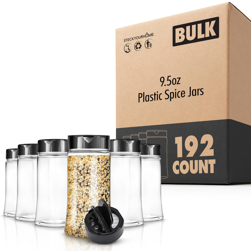 Plastic Spice Jars - 9.5oz (192 Pack)