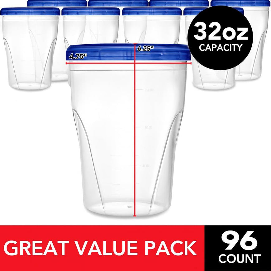 Twist Top Containers - 32oz (96 Pack)