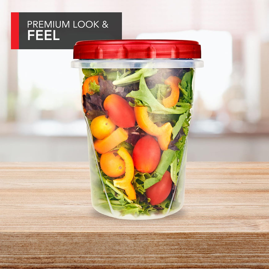 Twist Top Containers - Red - 32oz (72 Pack)