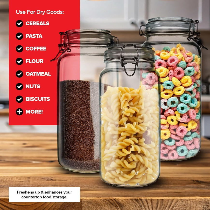 78oz Airtight Glass Jars (18 Pack)